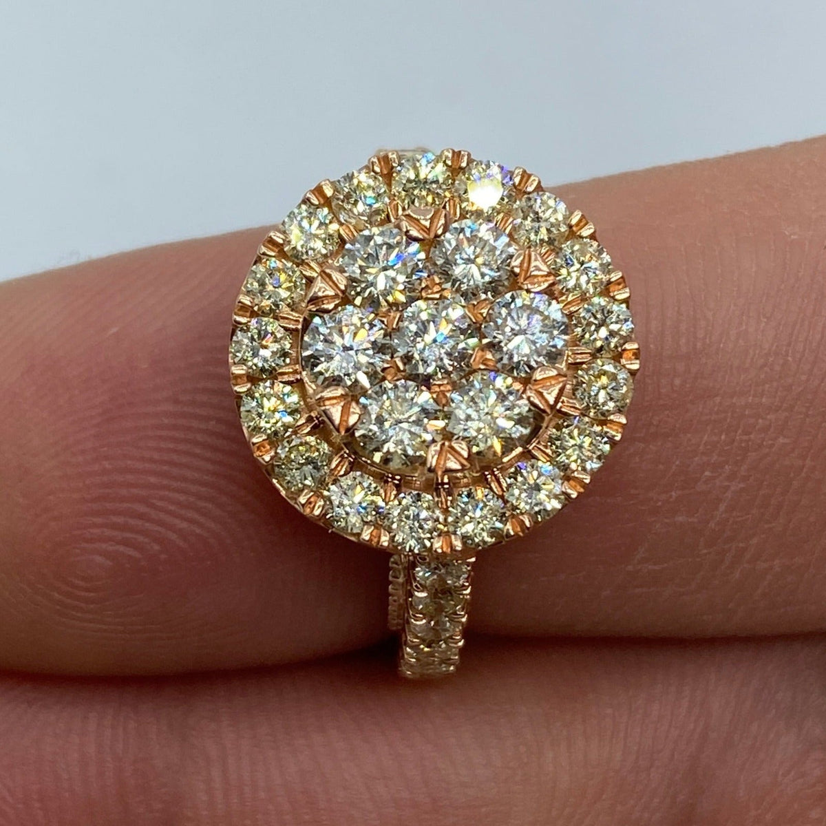 14K Rose Gold Circle Diamond Engagement Ring - additional product view 2