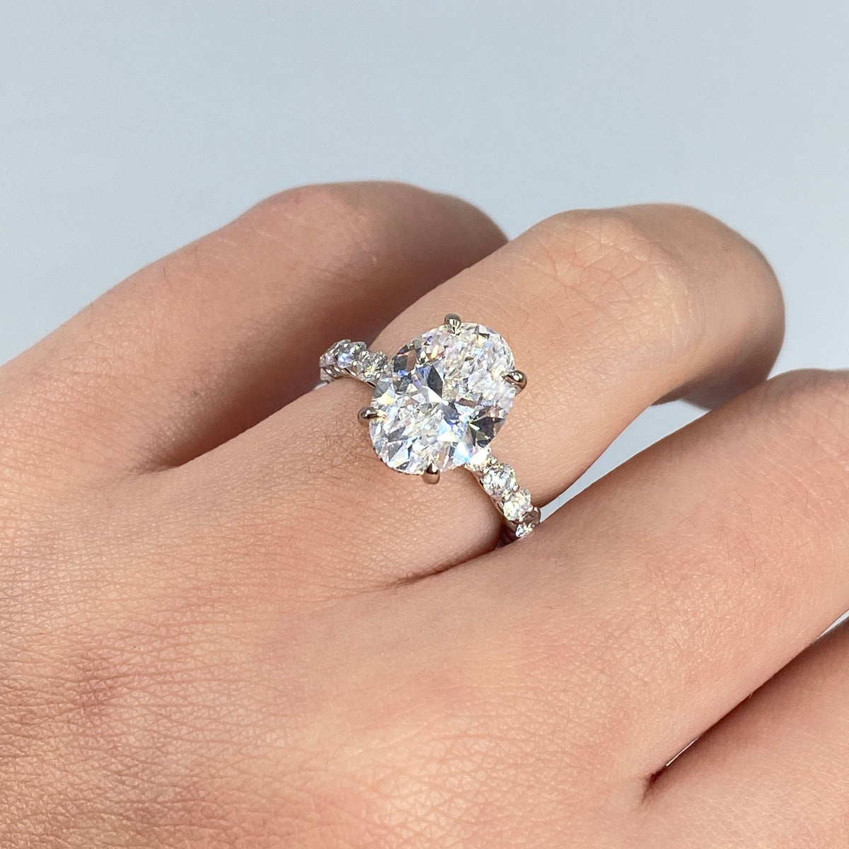 Custom 18K Gold Luxe Joy Oval Diamond Engagement Ring - additional product view 2