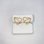 14K Gold Love Planet Heart Diamond Earrings - additional product view 4