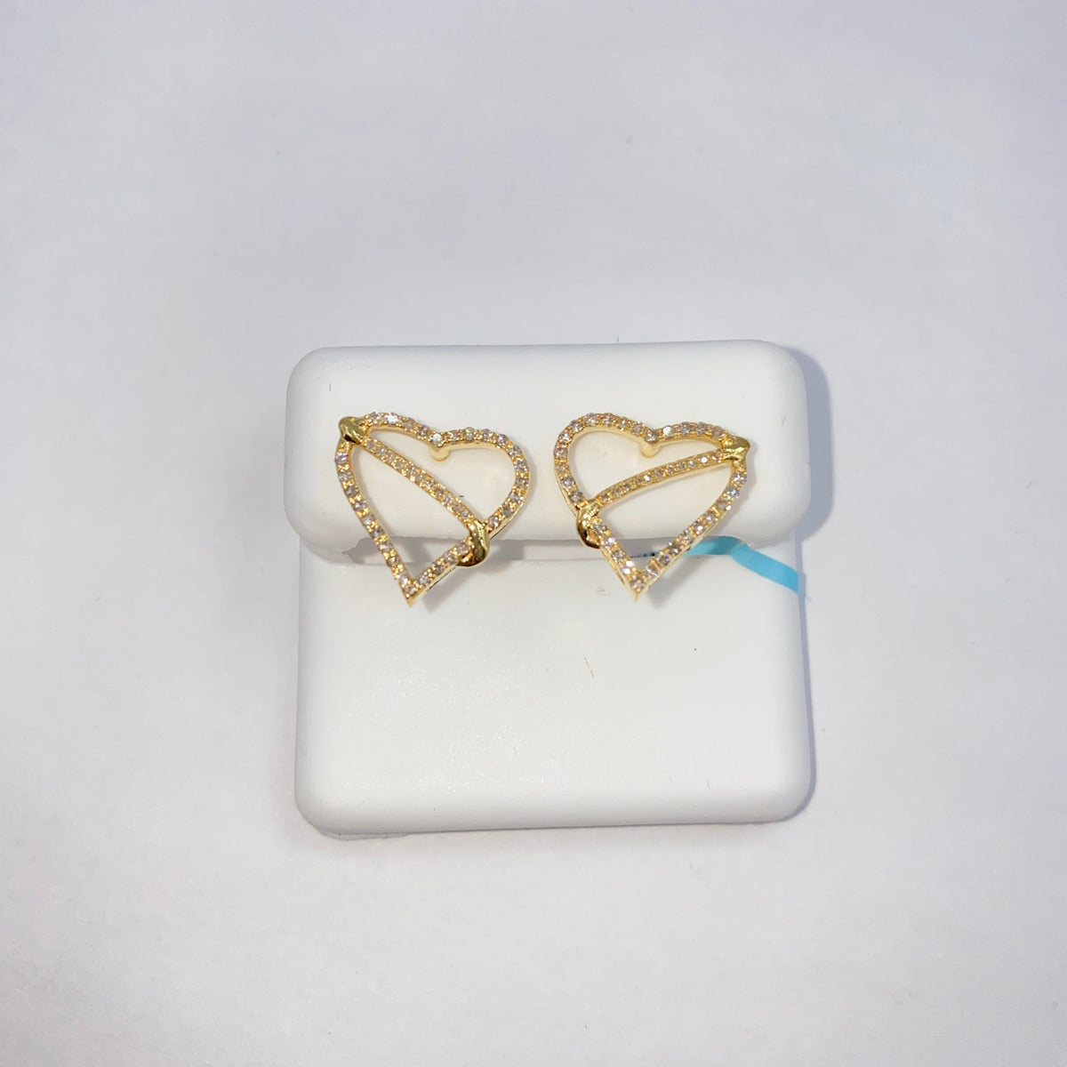 14K Gold Love Planet Heart Diamond Earrings - additional product view 4