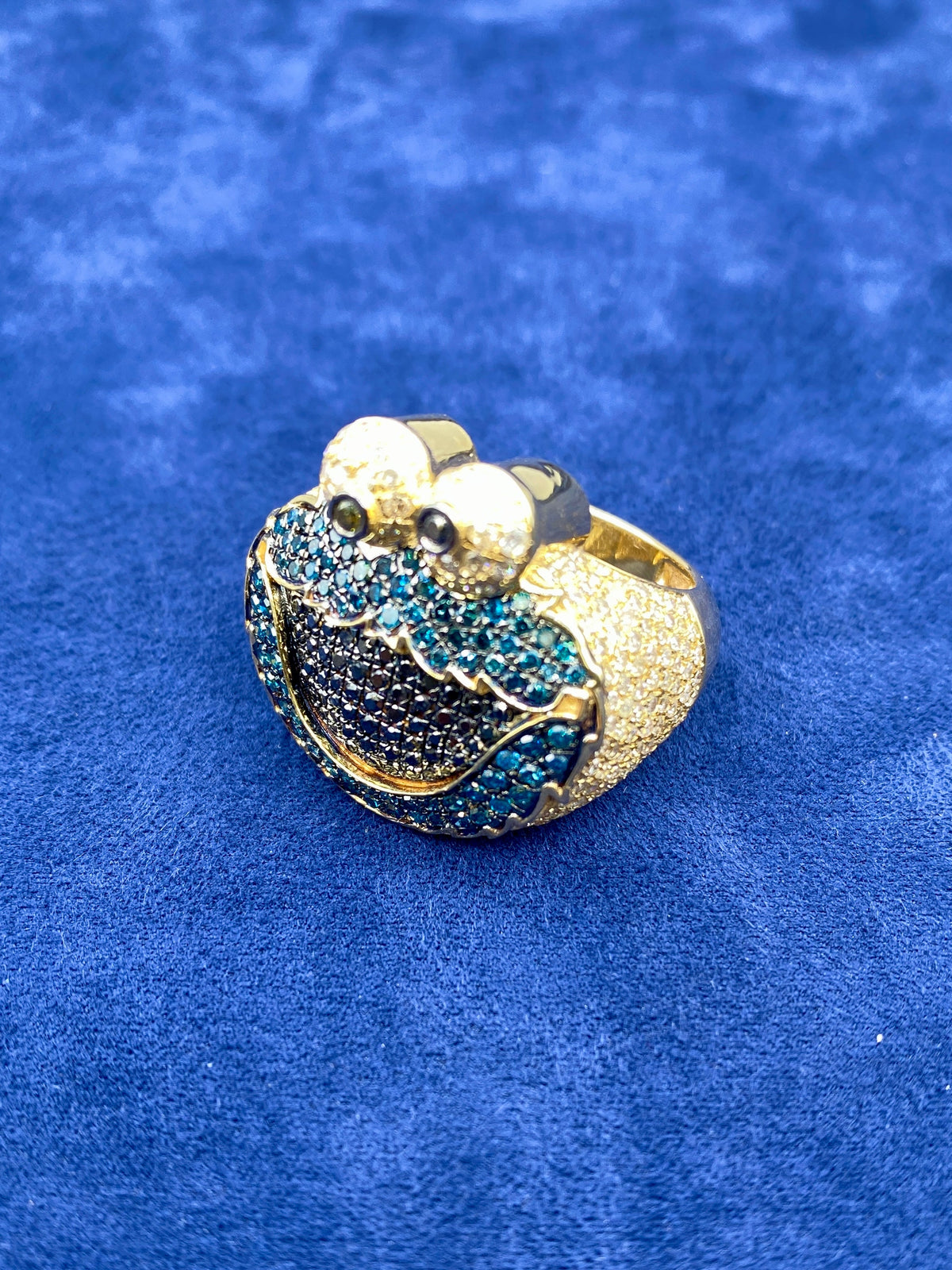 14K Gold Diamond Cookie Monster Ring - additional product view 5