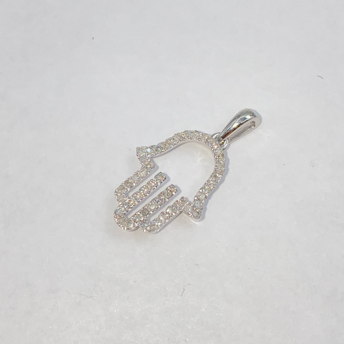 14K Gold Hamsa Diamond Pendant - additional product view 4