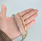 10K Gold 6mm Diamond Baguette Geometric Link Chain 22 in - additional product view 5