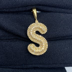 Initial S Bubble Diamond Pendant - additional product view 2