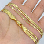14K Gold Stacked Herringbone Necklace - additional product view 4