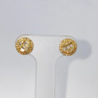 14K Gold Titan Circle Diamond Baguette Earrings - additional product view 3