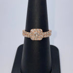 14K Gold Marilyn Square Halo Stack Diamond Engagement Ring - additional product view 9