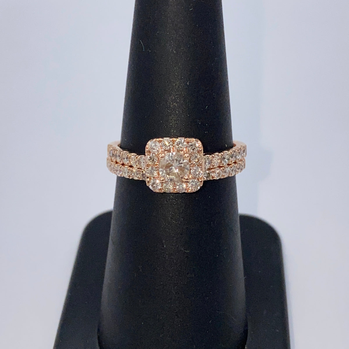 14K Gold Marilyn Square Halo Stack Diamond Engagement Ring - additional product view 9