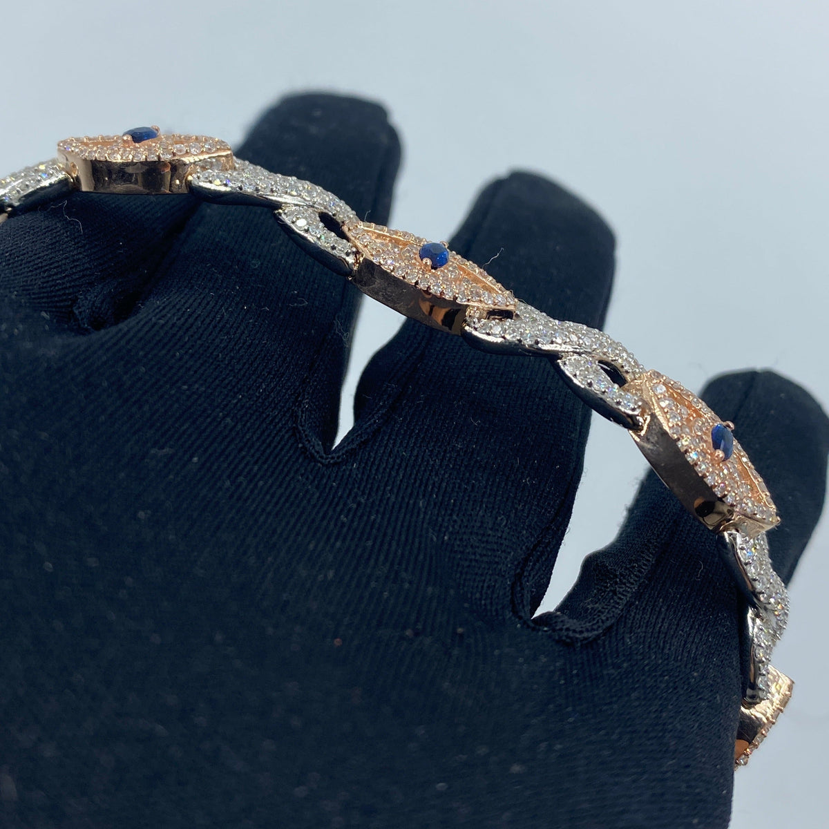 14K Gold Diamond Evil Eye Bracelet 8 in - additional product view 5