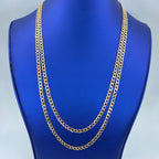 14K Gold 4.5mm Flat Two-Tone Cuban Link Chain 22–24 in - additional product view 2