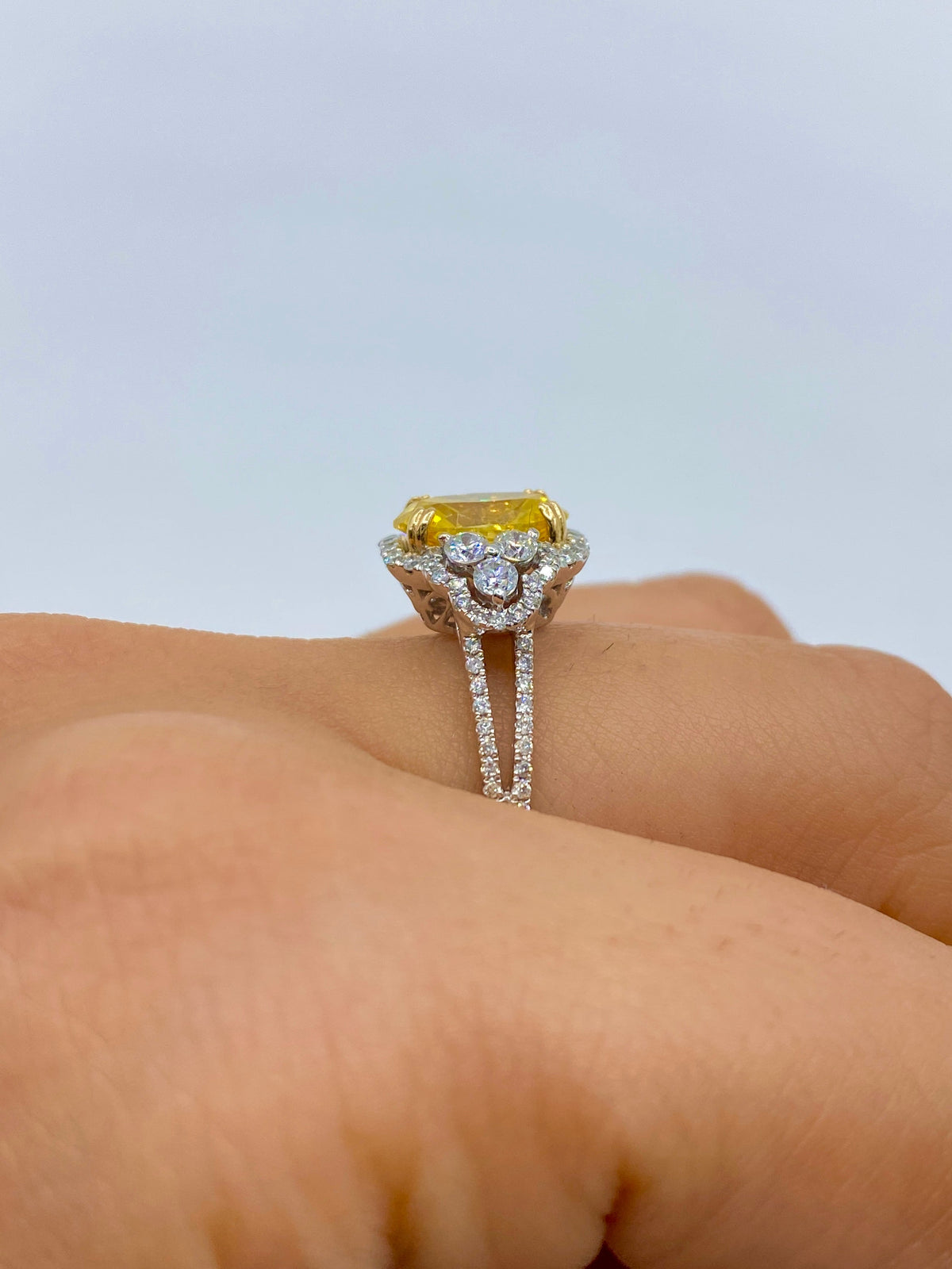 14K Gold Natural Canary Diamond Engagement Ring - additional product view 4