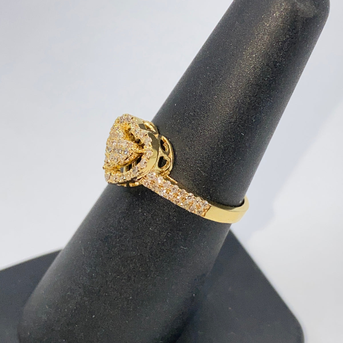 14K Gold Rare Heart Halo Diamond Ring - additional product view 9