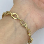 14K Gold 7.5mm Bold Oval Flat Link Bracelet 7 in - additional product view 3