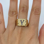 10K Gold Initial Letter Square Block Ring - additional product view 43