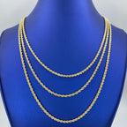 Rope Chain Necklace Real 14K Yellow Gold 16–24 in - additional product view 2