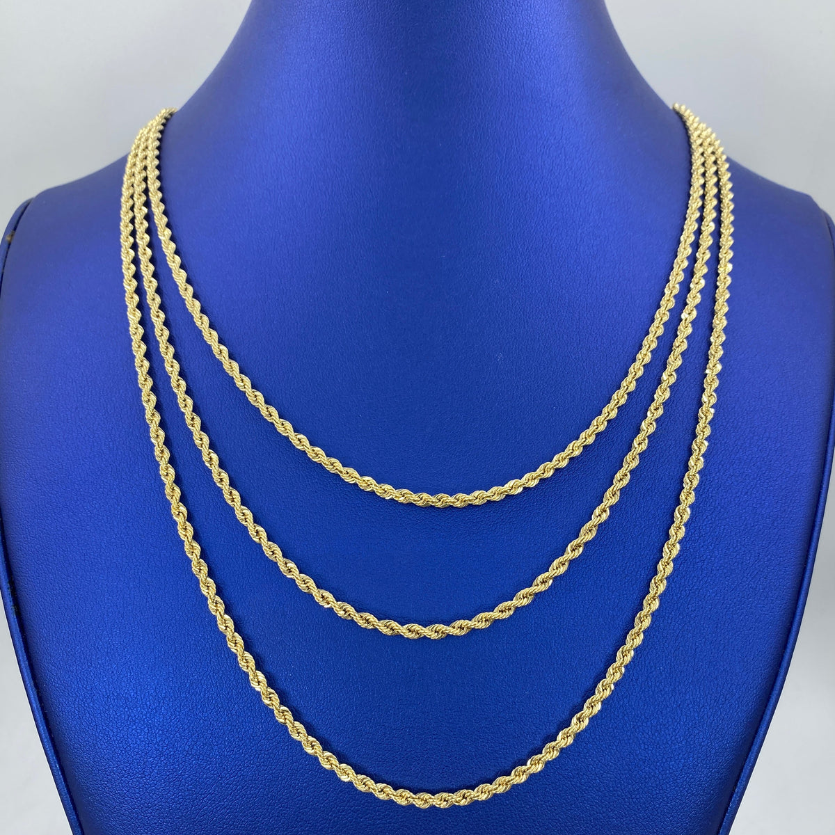 Rope Chain Necklace Real 14K Yellow Gold 16–24 in - additional product view 2