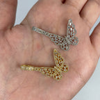 14K Gold Butterfly Diamond Baguette Pendant - main product photo