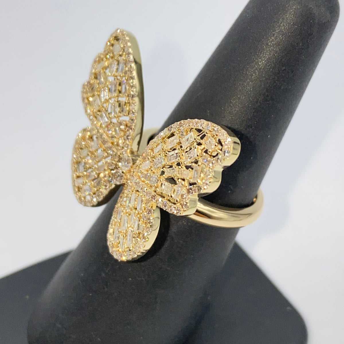 14K Gold Jumbo Butterfly Diamond Ring - additional product view 11