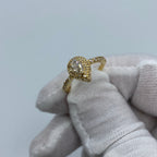 14K Gold Large Pear Stone Diamond Engagement Ring in yellow gold - close-up product photo