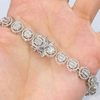 10K Gold Halo Diamond Baguette Tennis Bracelet 8 in - additional product view 6