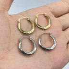 14K Gold Medium Hoop Earrings - additional product view 2