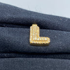 14K Gold Initial L Bubble Diamond Pendant - additional product view 4