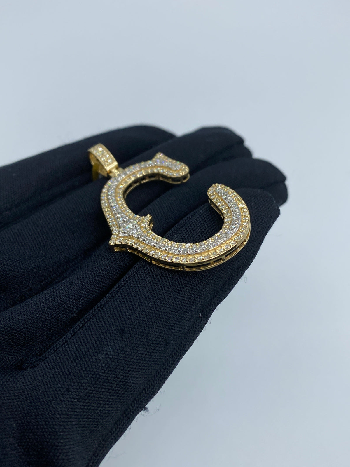 Initial C Old English Diamond Pendant - additional product view 5