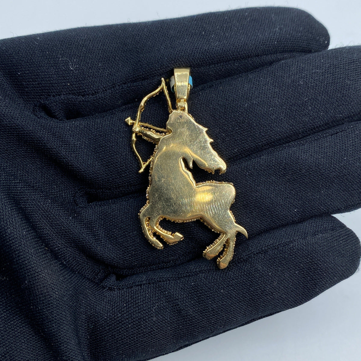 14K Gold Sagittarius Diamond Pendant 3.6 Ct - additional product view 5