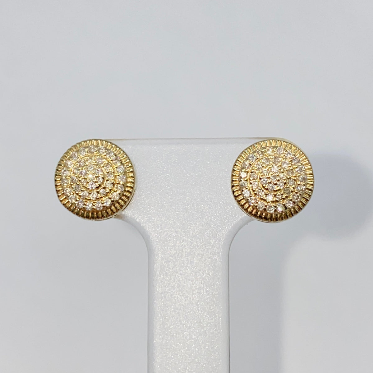 14K Gold 8.3mm Circle Diamond Earrings - additional product view 3