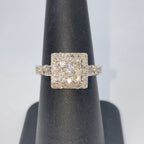 10K Gold Square Halo Diamond Engagement Ring - additional product view 4