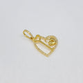 10K Gold Key & Lock Heart Diamond Pendant in yellow gold - close-up product photo