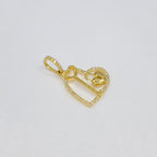 10K Gold Key & Lock Heart Diamond Pendant in yellow gold - close-up product photo