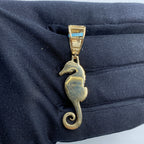 14K Gold Seahorse Diamond Pendant - additional product view 4