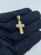 14K Gold Cross Diamond Baguette Pendant - additional product view 3