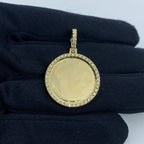 14K Gold Circle Diamond Picture Photo Pendant - additional product view 4