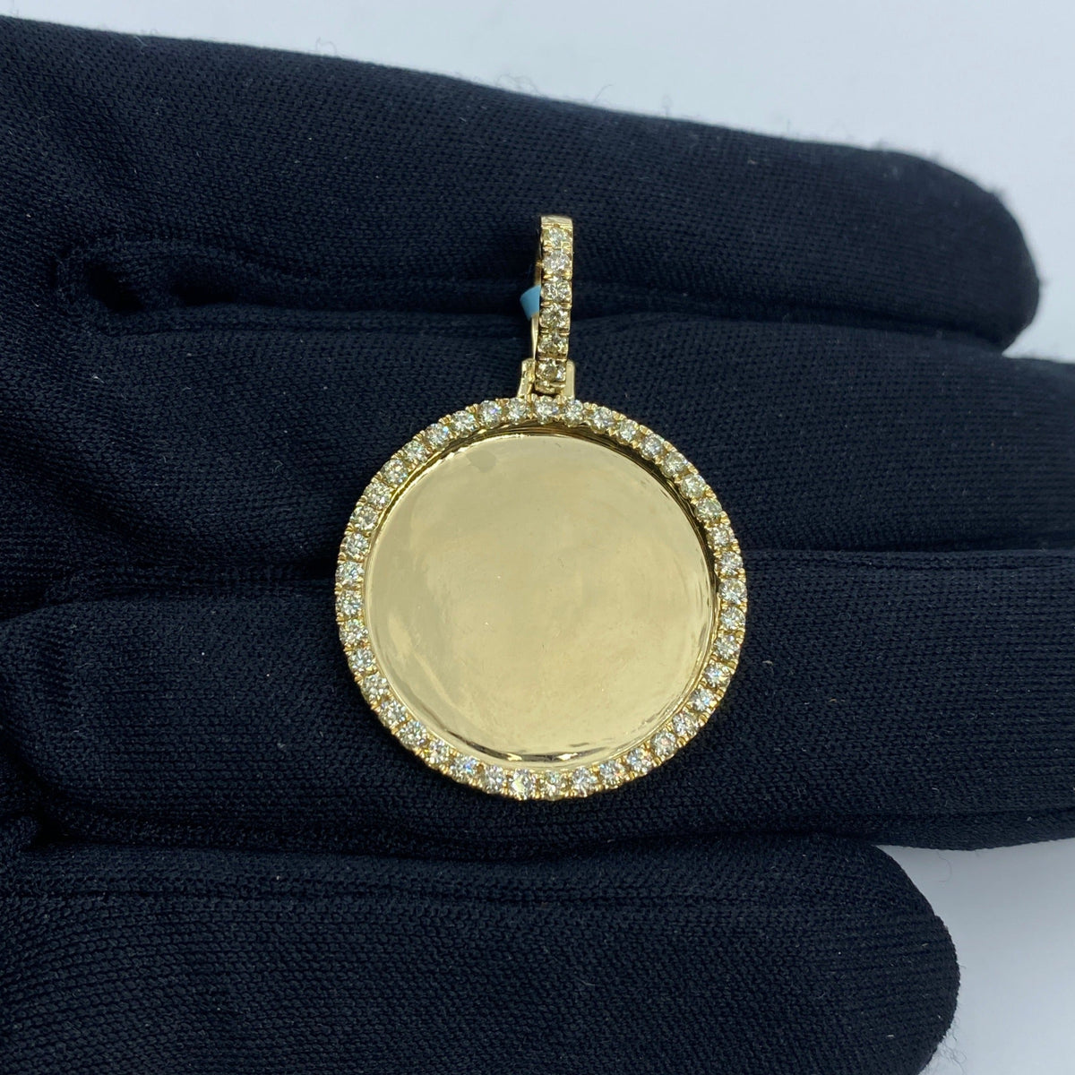 14K Gold Circle Diamond Picture Photo Pendant - additional product view 4