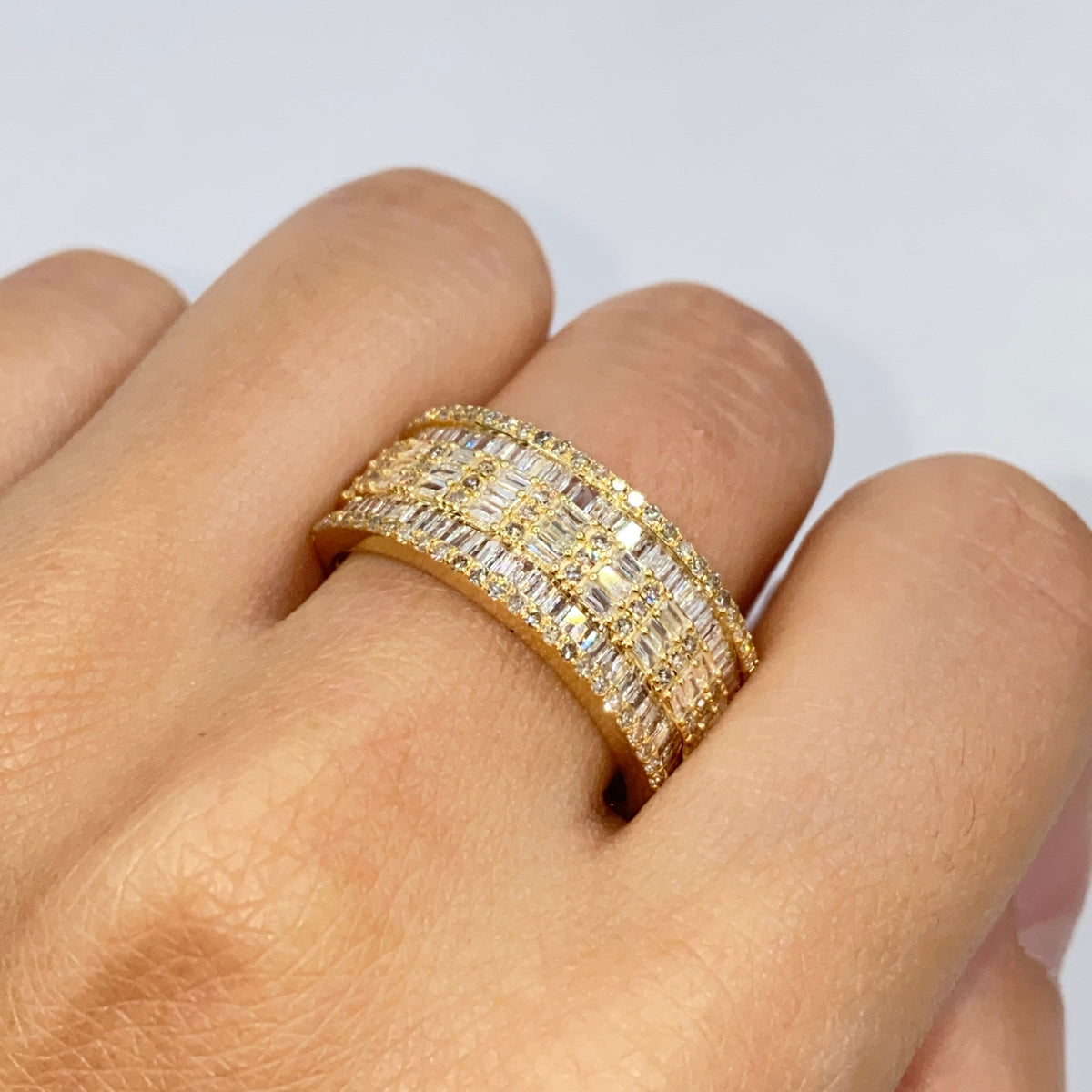 14K Gold Greg Diamond Baguette Ring in yellow gold - close-up product photo