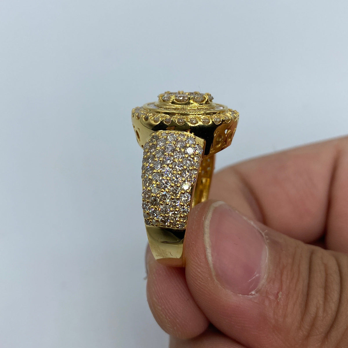 14K Gold Yellow Oval Diamond Baguette Ring - additional product view 7
