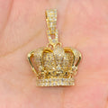 10K Gold Regal Crown Diamond Pendant in yellow gold - close-up product photo