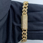 10K Gold 9mm Cuban Link Diamond Bracelet 7.5–8.5 in - additional product view 3