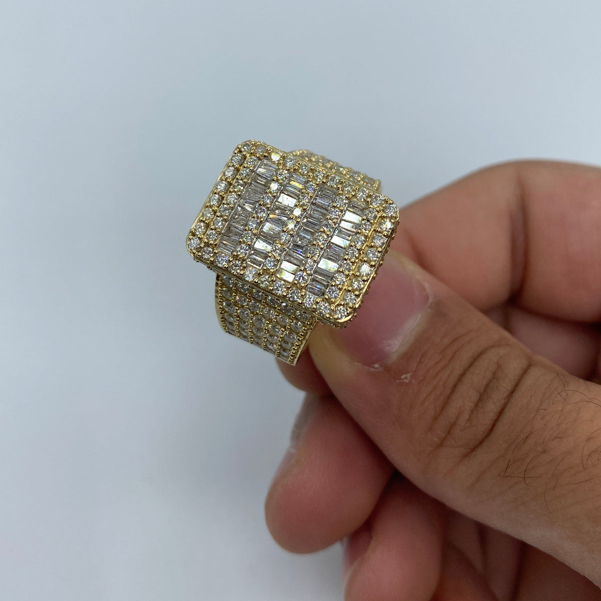 14K Gold Rectangle Diamond Baguette Ring 5.65 Ct - additional product view 6