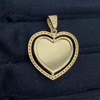14K Gold Spinning Heart Picture Photo CZ Pendant - additional product view 4