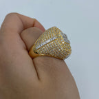14K Gold Diamond Baguette Signet Dome Ring - additional product view 5