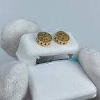 14K Gold Small Circle Cake Diamond Earrings - additional product view 6