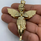 14K Gold Baby Angel Pendant 3.0 in - additional product view 5