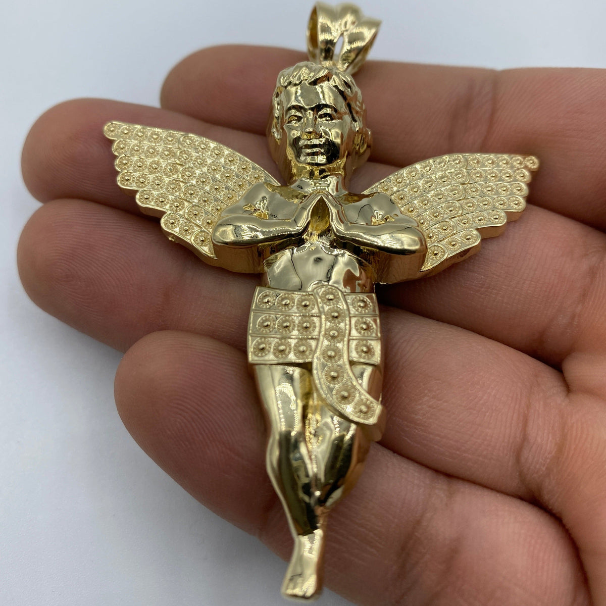 14K Gold Baby Angel Pendant 3.0 in - additional product view 5