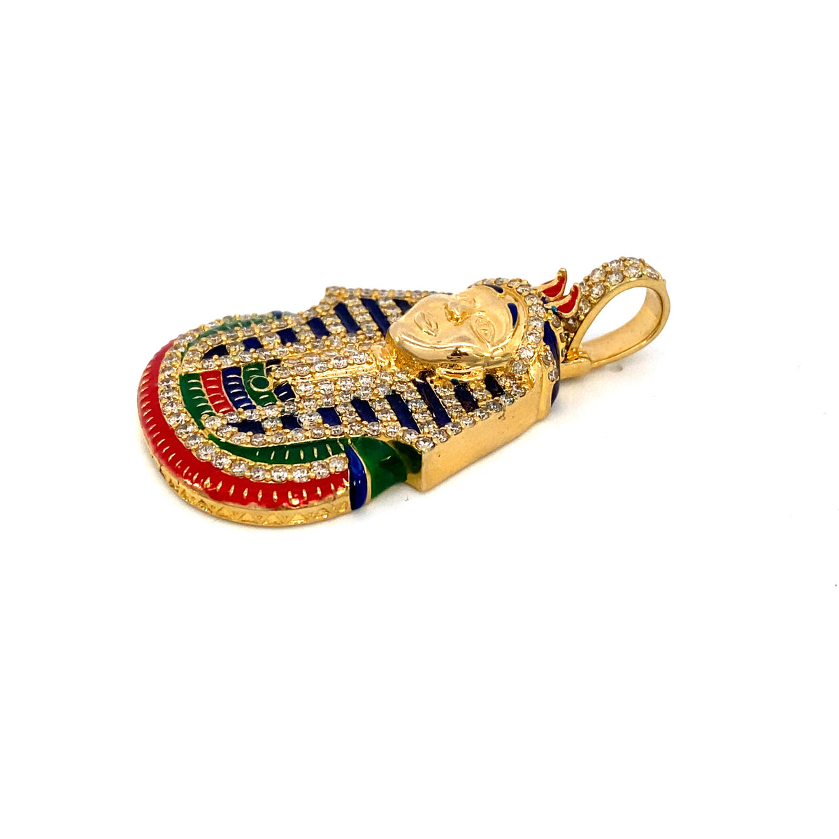 14K Gold Pharaoh Diamond Pendant 4.9 Ct - additional product view 4