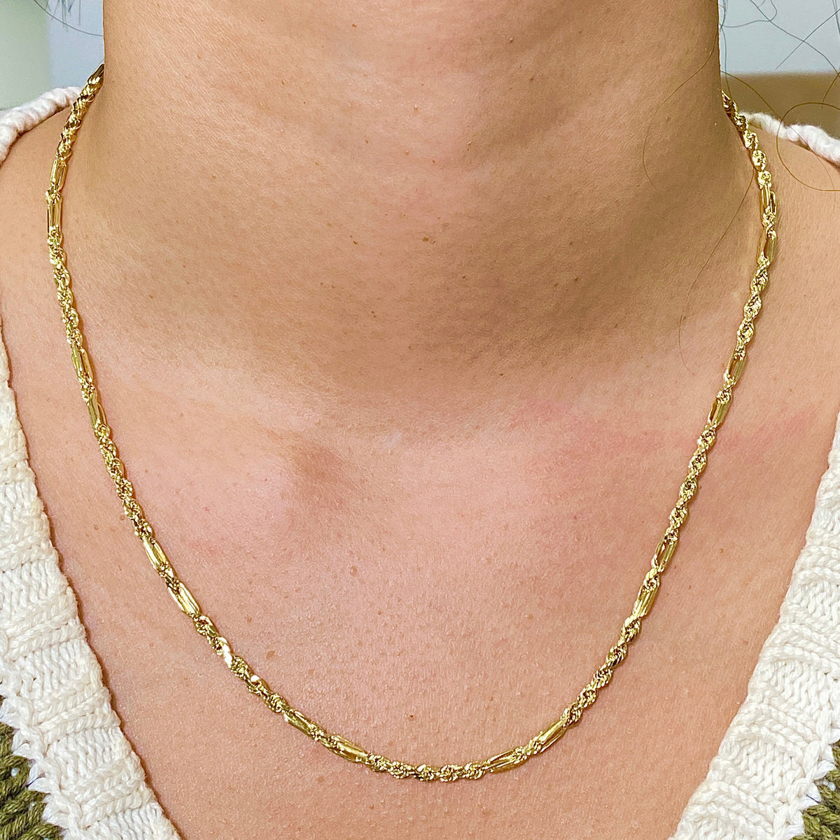 10K Gold 3mm Milano Rope Link Chain 18 in - additional product view 3