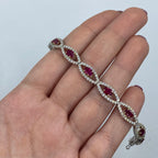 18K Gold Ruby Evil Eye Diamond Bracelet 7 in - additional product view 3