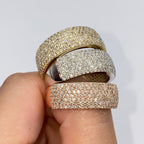10K Gold 8mm Iced Pave Ring Diamond Band - additional product view 2